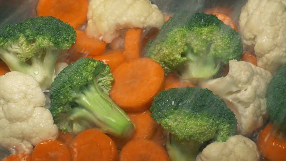 Mixed Vegetables Are Washed In The Sink