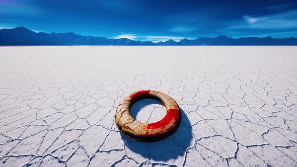 Very Old Abandoned Grungy Lifebuoy alt