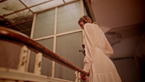 Vintage Woman with a Rose