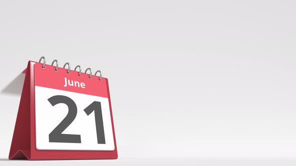 June 22 Date on the Flip Desk Calendar Page alt