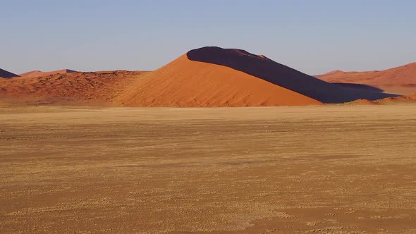 Flying over the desert in Namibia in a hot air balloon