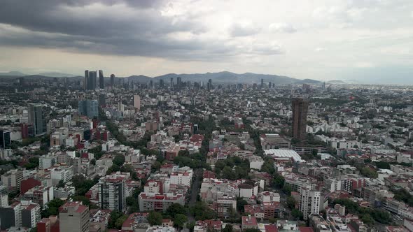 View of a heavy storm in mexico city