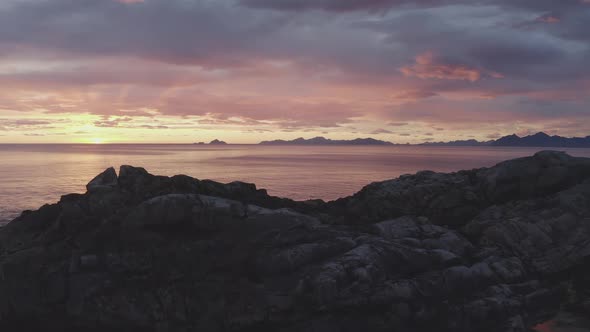 Cliffs On The Coast In The Light Of The Sunset