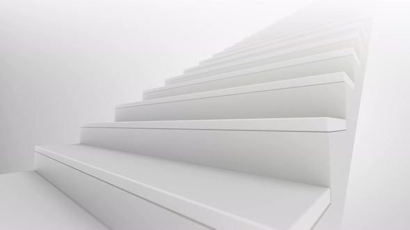 Staircase in white interior