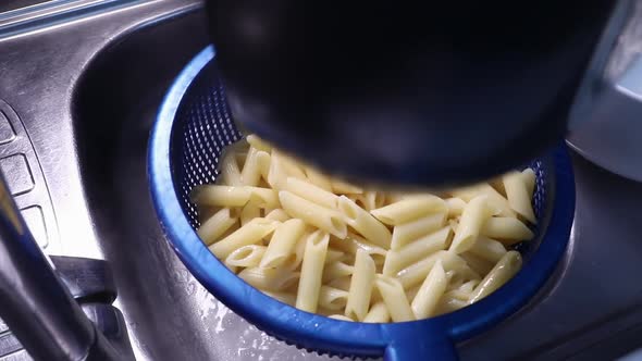 Pasta Water being Drained Off