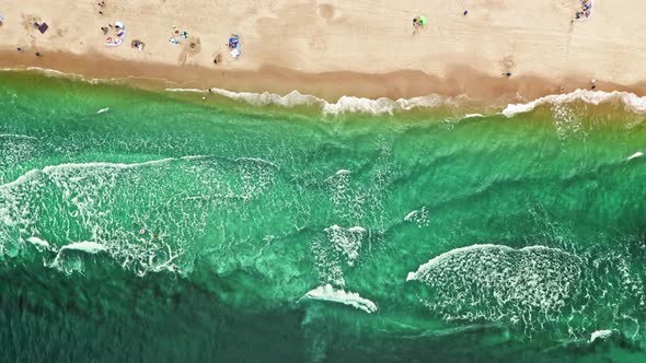 Crowded beach on Baltic Sea in summer, Poland