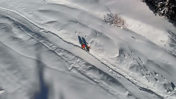 Aerial Landscape of Beautiful Winter Mountains