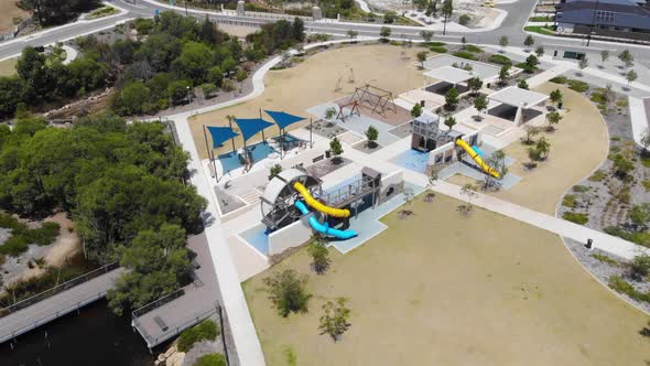 Aerial View of a Suburb Park