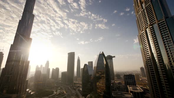 High Rise Skyscraper Buildings in Corporate Financial Business Cityscape Center