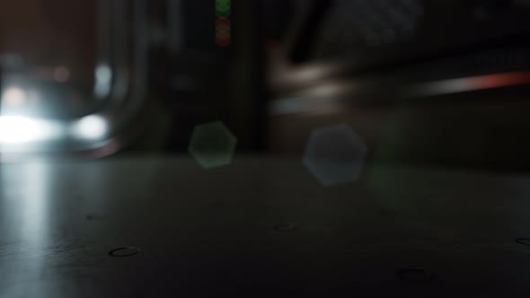 Metal Pannels in Dark Futuristic Interior alt