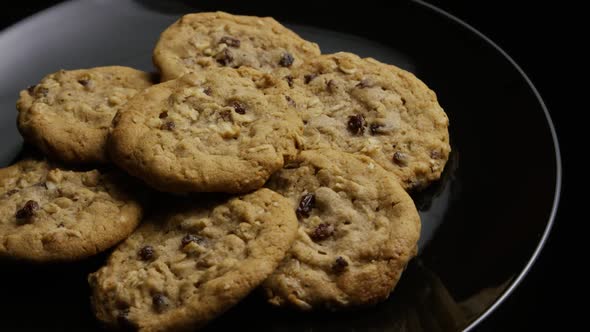 Cinematic, Rotating Shot of Cookies on a Plate - COOKIES 171