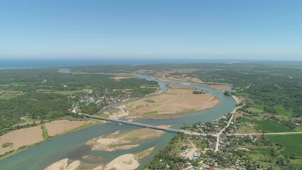 River Flowing Into Sea