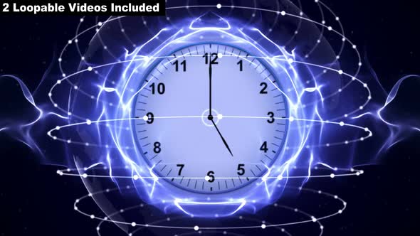 Abstract Loopable Clocks Backgrounds (2 Videos)