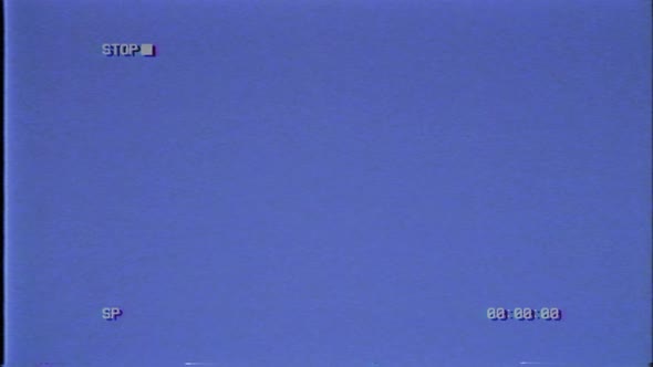 VCR Stop button and artefacts on blue screen. alt