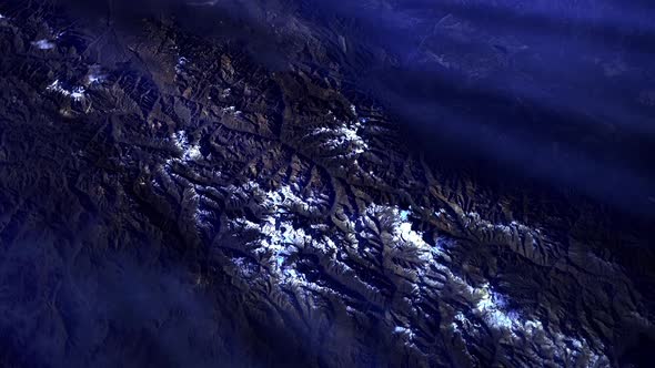 Andes Mountains in South America from Space.