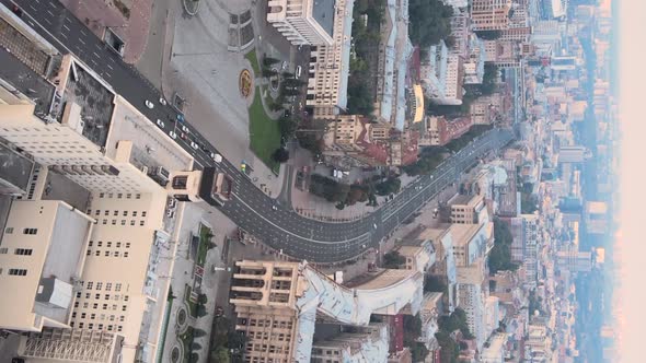 Vertical Video of the Center of Kyiv Ukraine