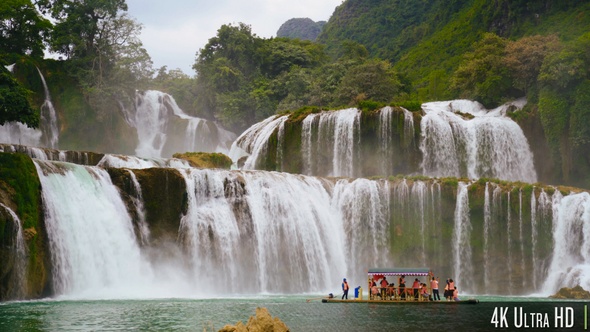 4K Ban Gioc Waterfall In Northern Vietnam With Tour Boat