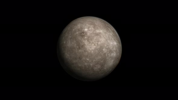 3d realistic rotated zoom in moving mercury