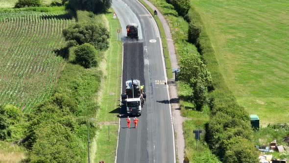 Micro Asphalt Road Resurfacing Process on an English Road