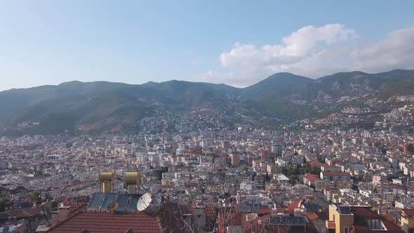 Aerial view of beautiful large city