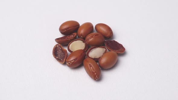 Argan Seeds on a White Background