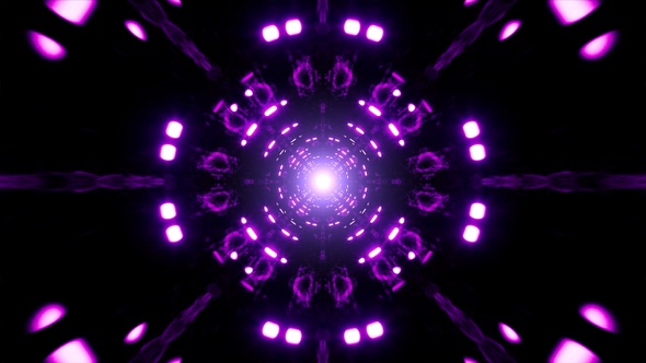 Blinking Purple Light Dark Tunnel