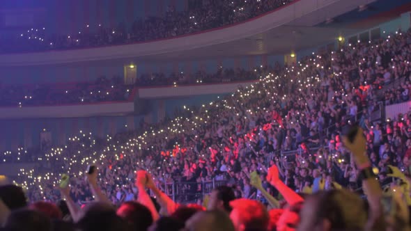 Large Audience Inside an Arena Hip-hop Concert