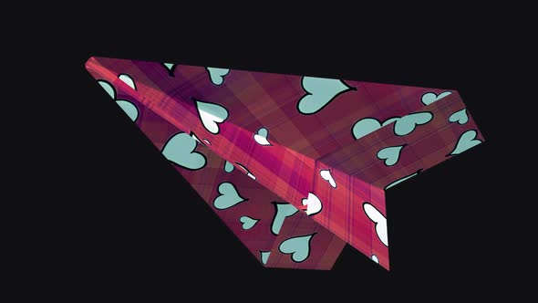 Paper Plane - Valentine White Hearts - Side Angle - II - Transparent Loop alt
