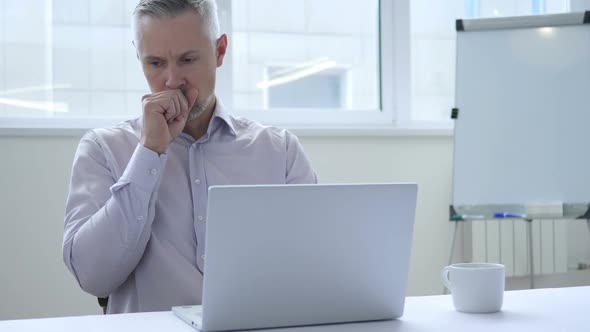 Cough Businessman Coughing at Work