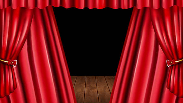 Theatre Red Curtain Opening Stage