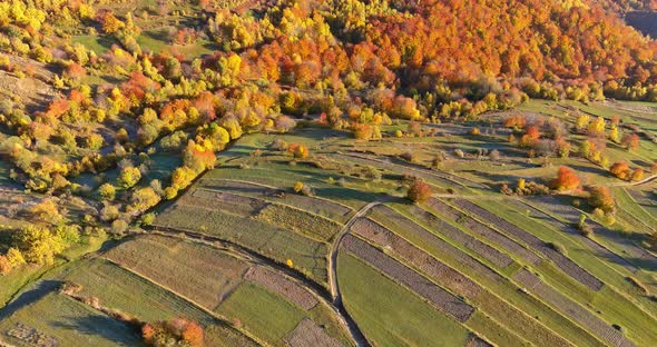 Amazing Countryside Mountain Scenery Autumn Landscape