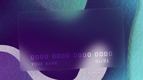 Abstract sample of a credit card design on purple background