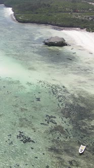 Vertical Video House on Stilts in the Ocean on the Coast of Zanzibar Tanzania