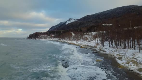 Sainte Anne Des Monts Coastline By Drone