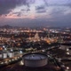 Hyperlapse timelapse aerial view oil refinery at night. moving timelapse refinery industrial. - VideoHive Item for Sale