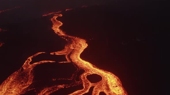 Aerial view of Volcan Cumbre Vieja, La Palma, Canary Islands, Spain.