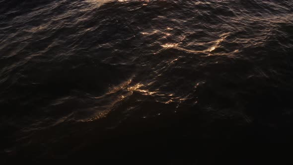 Sea Distance with Small Ripples of Waves No Shore Video From a Drone