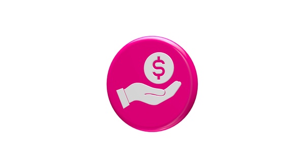 3D Donation Icon Seamless Rotated Pink V5