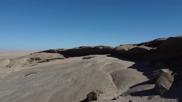 Landscape footage of a huge desert with beautiful blue sky, Namibia