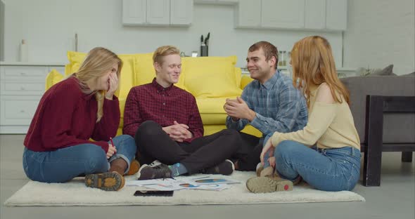 Relaxed College Students Taking a Break From Study