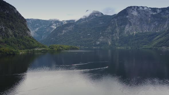 Breathtaking Aerial View of Hallstatt See in Austria