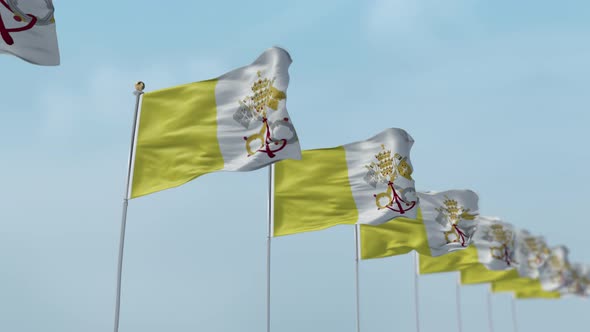 Vatican City Holy See Row Of Flags 