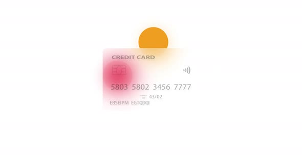Neutral credit card on colorful background rendered with the glassmorphism effect