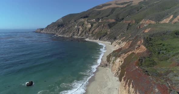 Aerial View of Big Sur Coast High Way 1 near Monterrey California