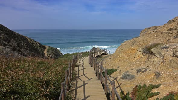 Stairs To Beach on Algarve Coast in Portugal