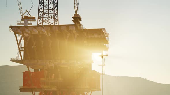 Oil Drill Rig Platform on the Sea