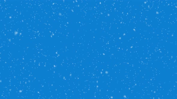 Falling Snowflakes on Blue Background Winter Snow