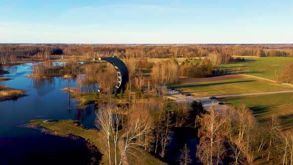 Modern Construction Observation Tower in Kirkilai  Aerial Dron Shot