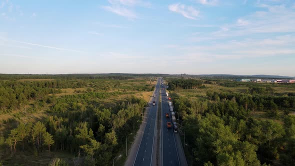 Filming of the road from the air.