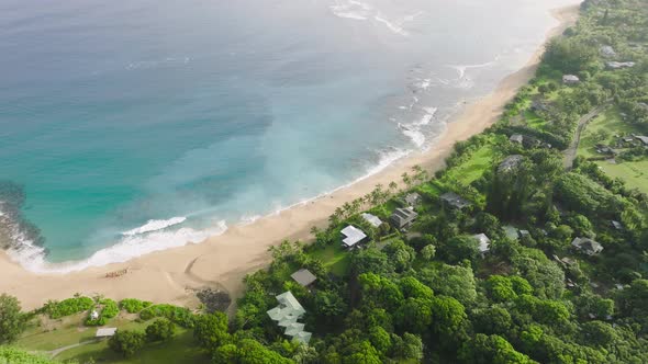 Scenic Hawaii Island Nature Aerial b Roll Footage Beach Copy Space Background